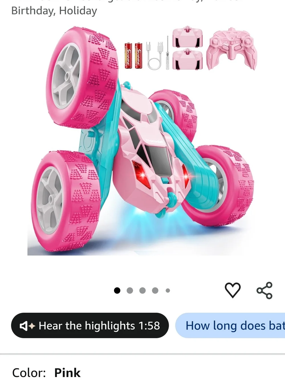 360 Stunt Rotating Remote Control Stunt Car - Kids Toy